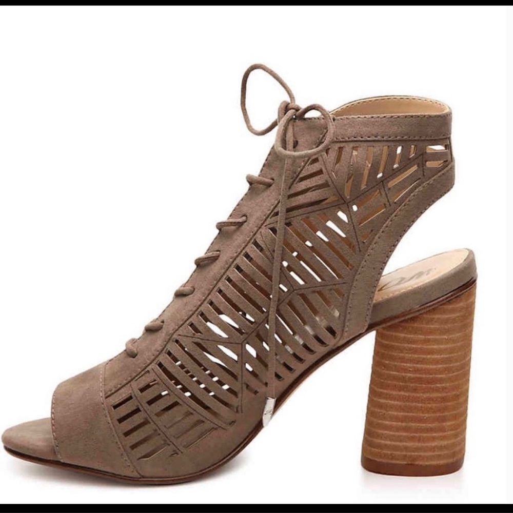Sam Edelman Rocco Taupe Micro Suede Lace Up Bootie
